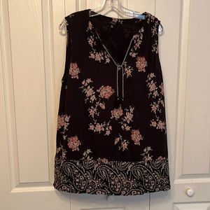 Lucky brand sleeveless top black and pink